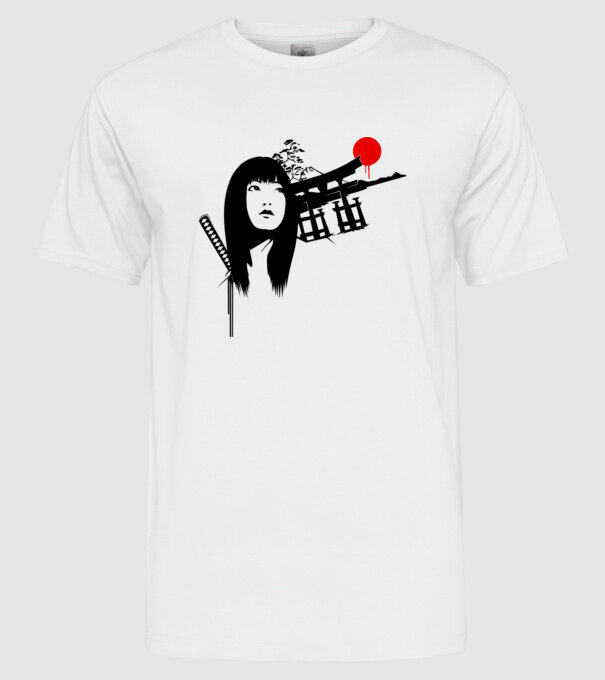 Gheișă model alb pe tricou