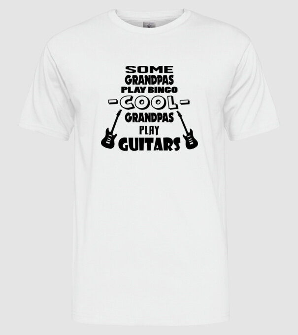 Bunic chitarist model alb pe tricou