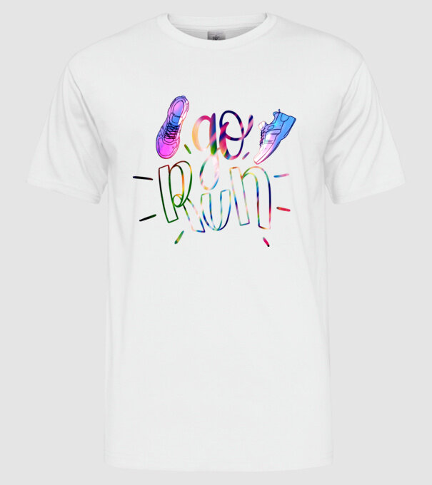 Go run holo model alb pe tricou