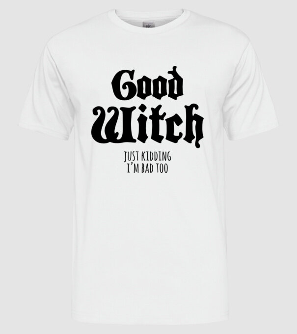 Good Witch tricou cuplu model alb pe tricou