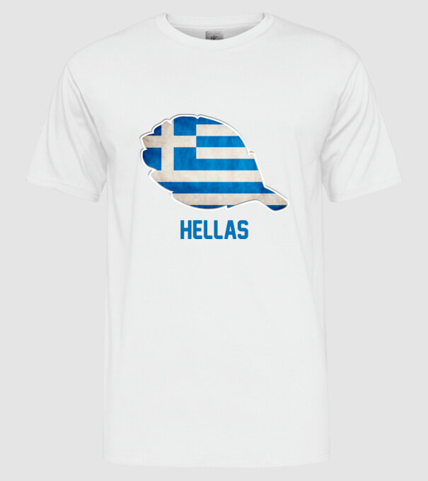 Steag grecesc model alb pe tricou