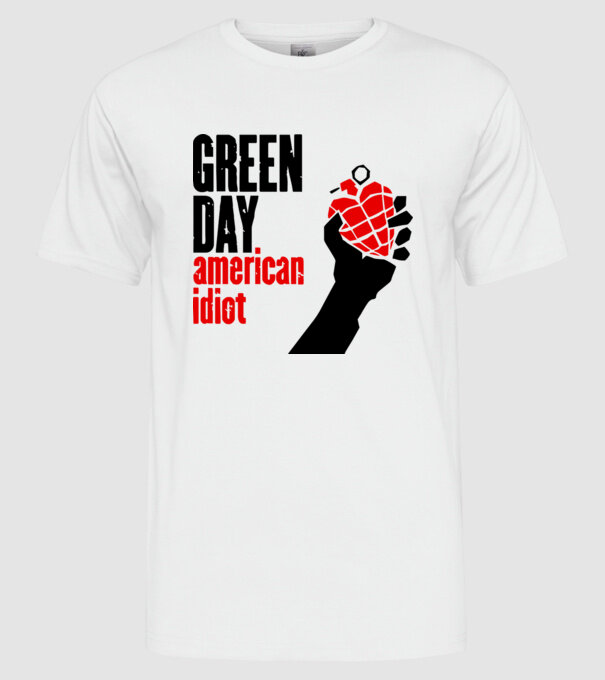 Greenday model alb pe tricou