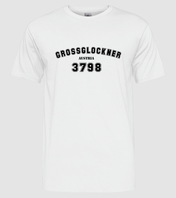 Grossglockner model alb pe tricou