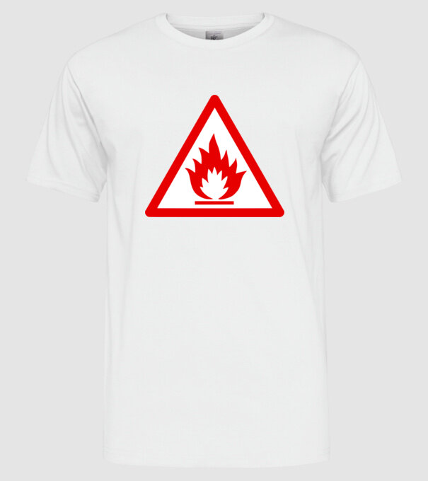 Inflamabil model alb pe tricou