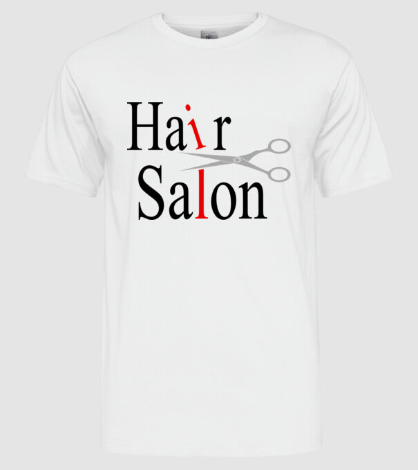 Hair Salon model alb pe tricou