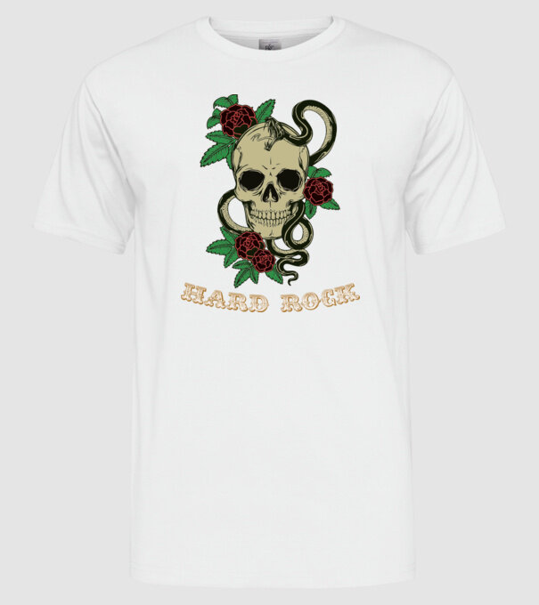Hard Rock 1 model alb pe tricou
