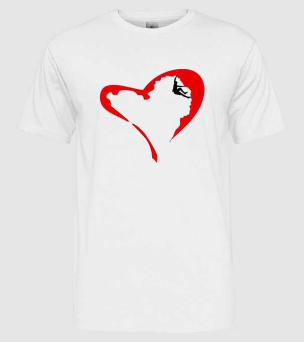 heartclimb model alb pe tricou