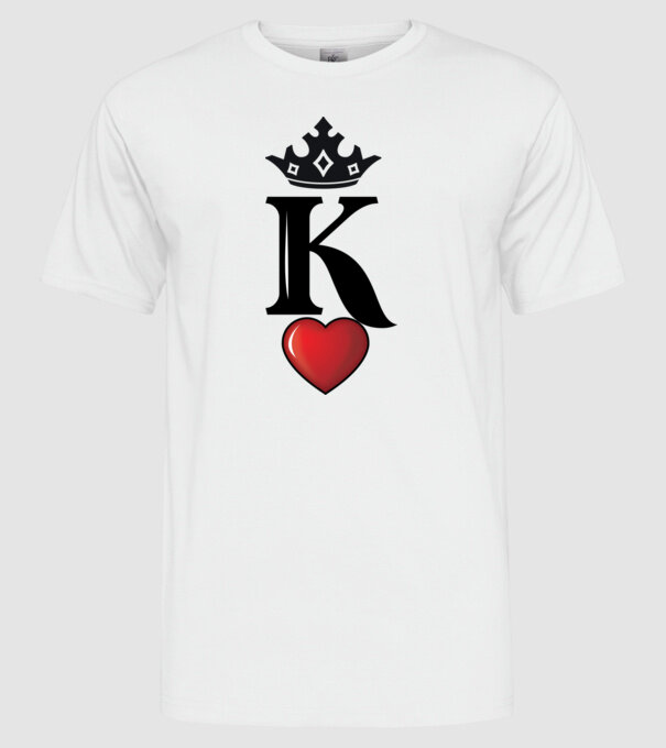 Cuplu HeartKing model alb pe tricou