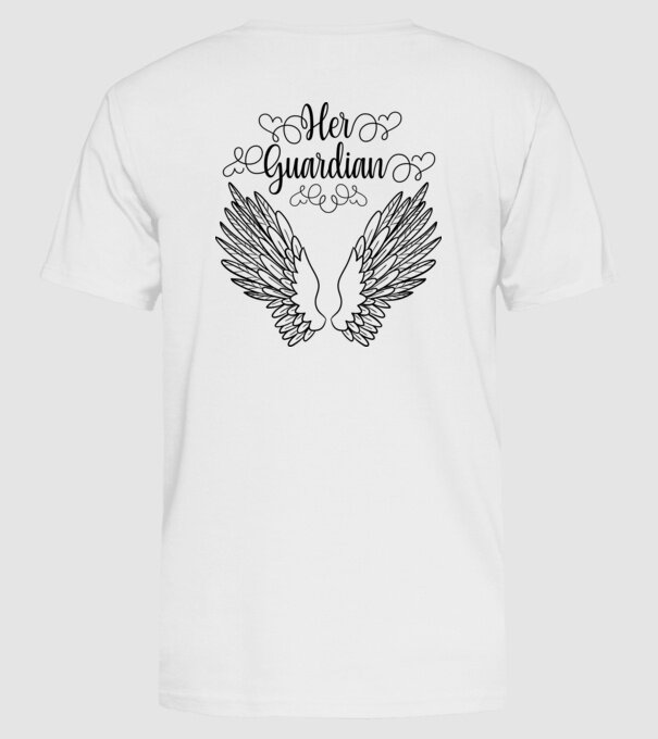 Her Guardian model alb pe tricou
