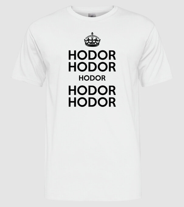 Hodor model alb pe tricou