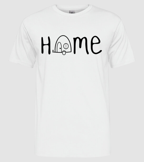 Home model alb pe tricou