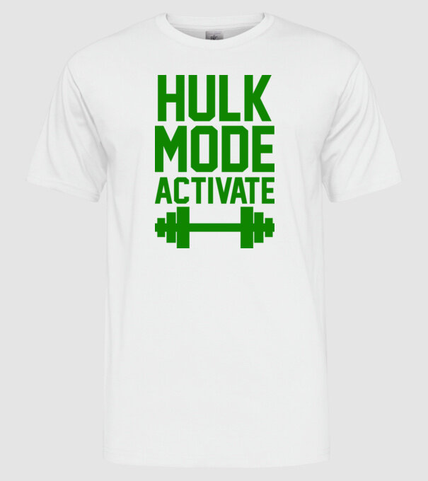 Hulk mode model alb pe tricou
