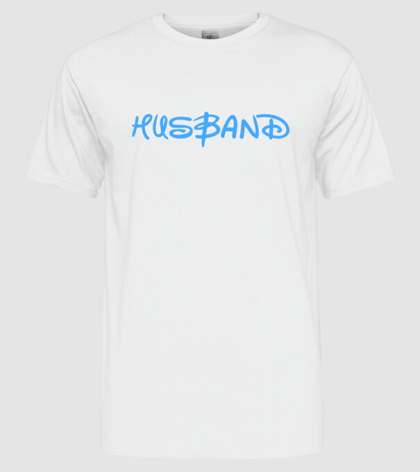 Husband model alb pe tricou