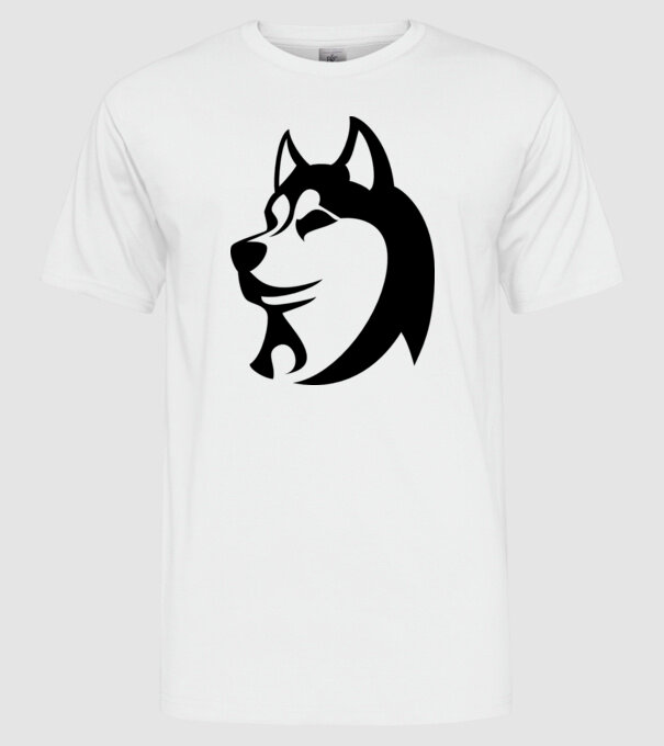 Husky model alb pe tricou