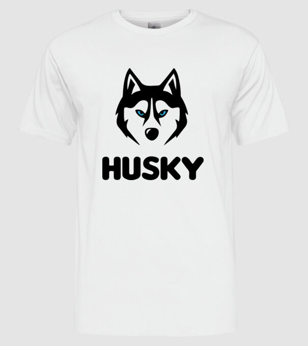 Husky băiat model alb pe tricou
