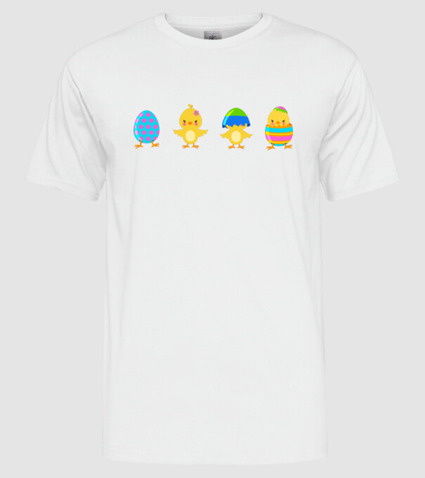 Paște numai pui model alb pe tricou