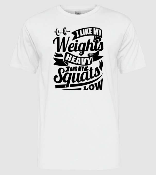 I like my weights model alb pe tricou