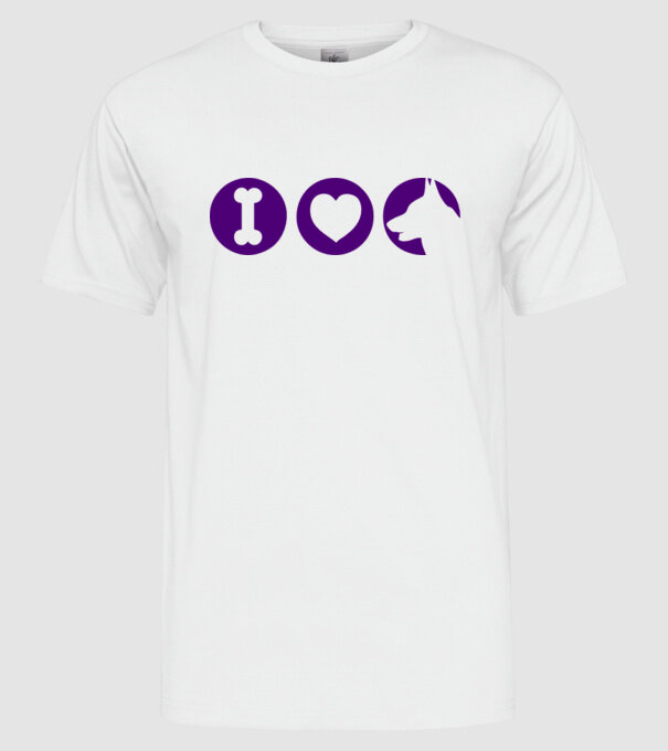 I Love model alb pe tricou