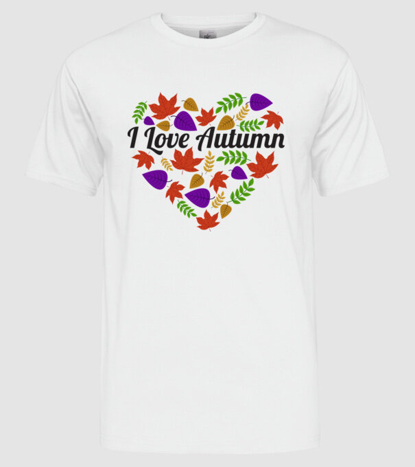 I love autumn model alb pe tricou