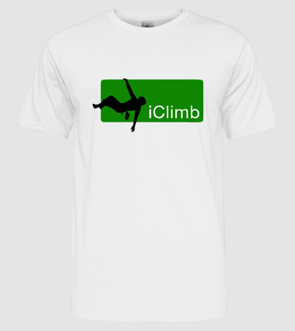 iClimb model alb pe tricou