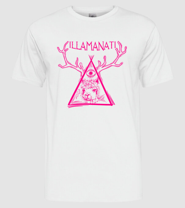 Illamanati model alb pe tricou
