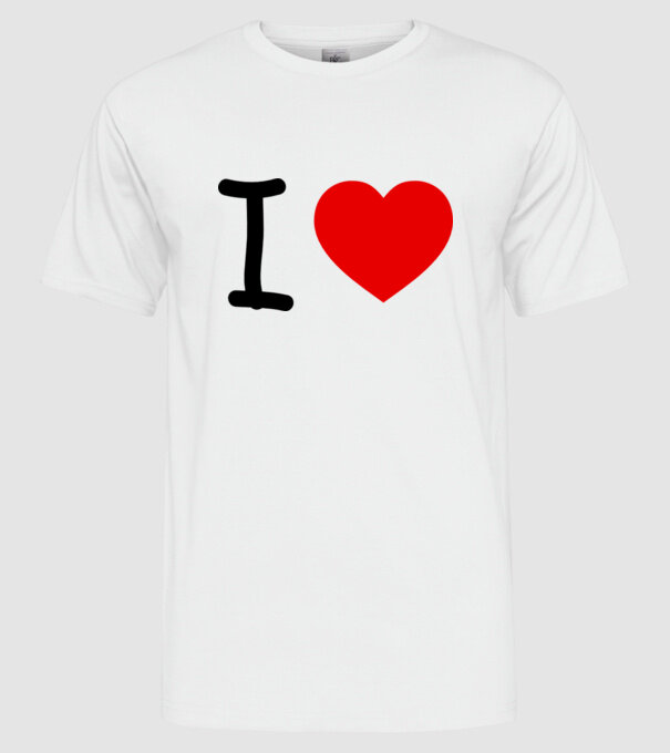 ilove model alb pe tricou