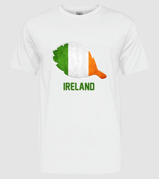 Steag irlandez model alb pe tricou