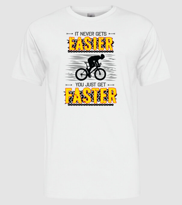 it never gets easier model alb pe tricou