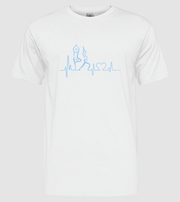 Inimă Yoga model alb pe tricou