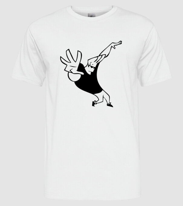 model alb pe tricou