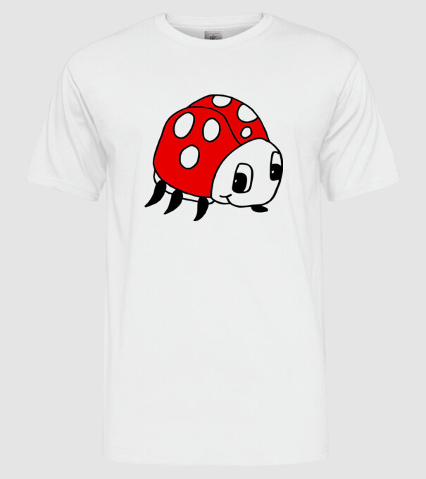 Buburuză model alb pe tricou