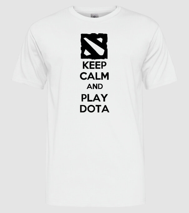 keep calm play dota model alb pe tricou