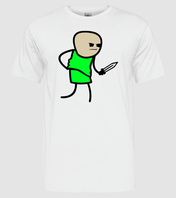 Cuțit model alb pe tricou