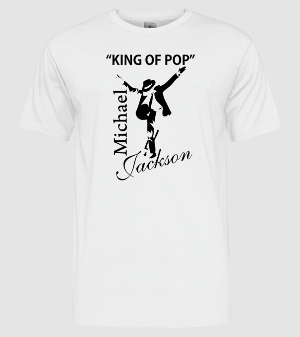 King Of Pop model alb pe tricou