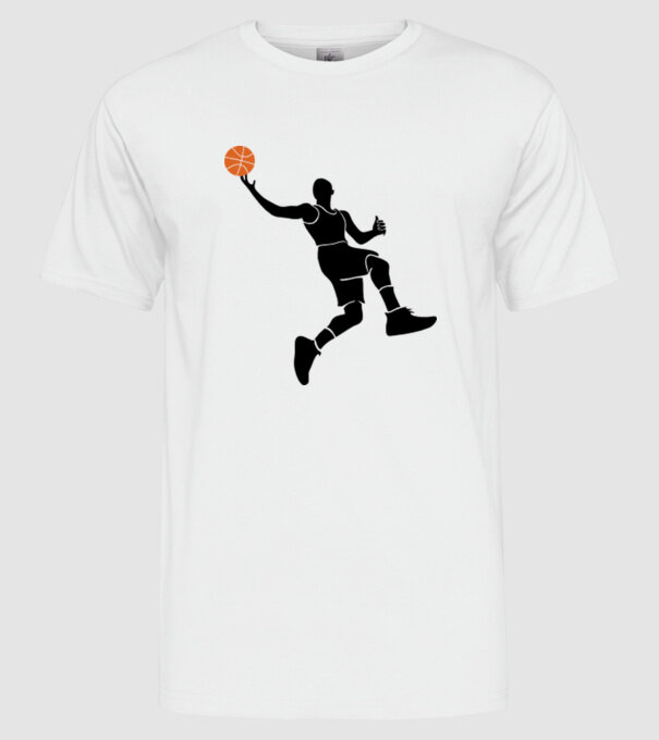 Baschet model alb pe tricou