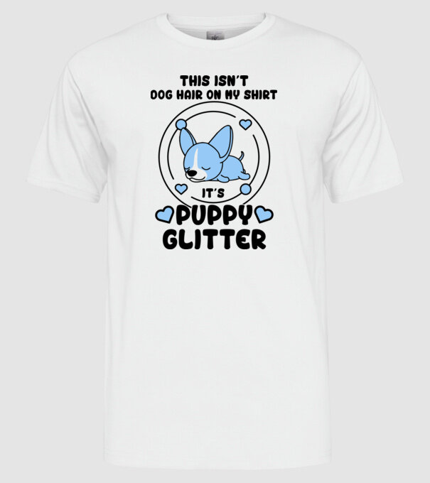 Paiete câine model alb pe tricou
