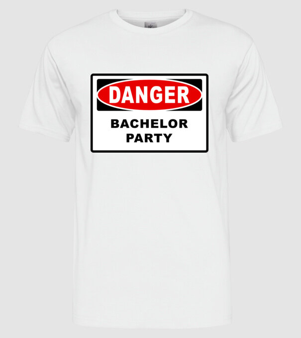 Bachelor DANGER model alb pe tricou