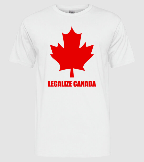 Legalize Canada model alb pe tricou