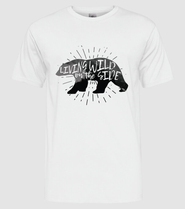 Living on a wild side model alb pe tricou