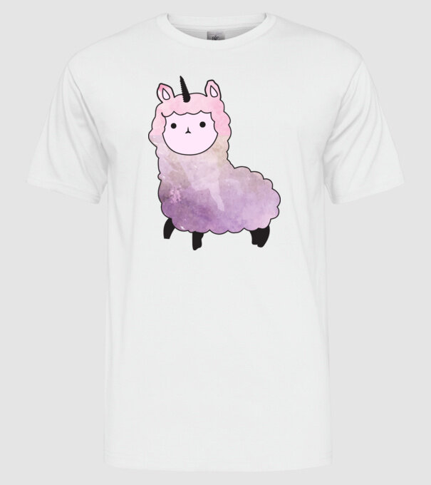 Llamacorn cutie model alb pe tricou
