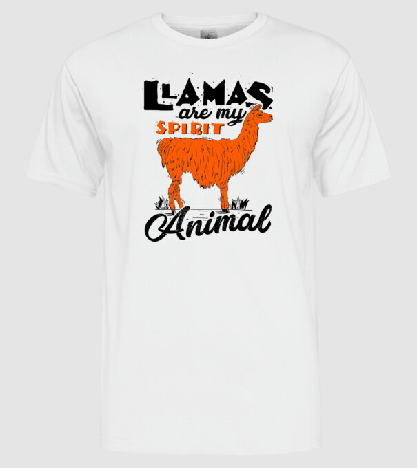 Llamas are my spirit animal model alb pe tricou