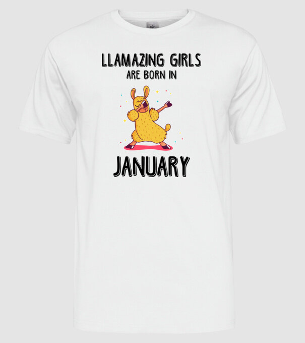 llamazing girls are born in january black model alb pe tricou