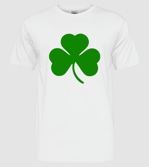 Trifoi model alb pe tricou
