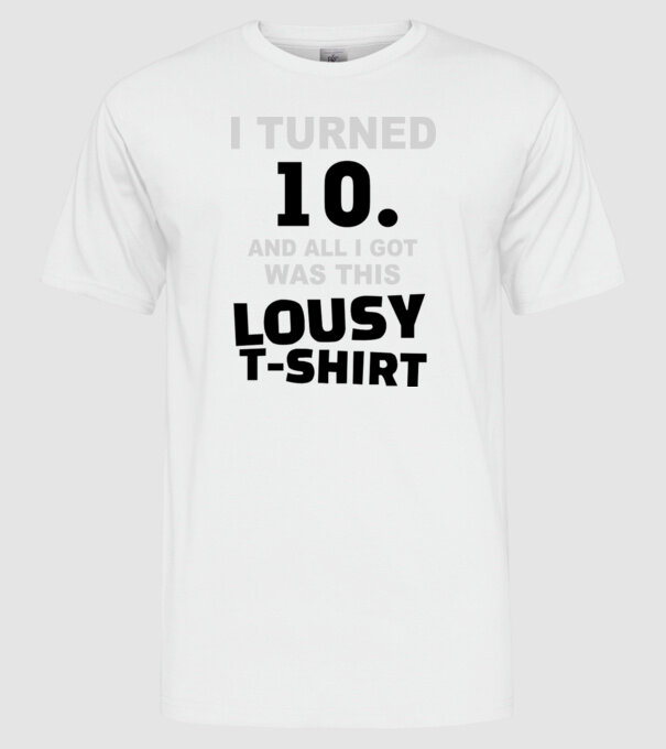 Lousy T-shirt 10 model alb pe tricou