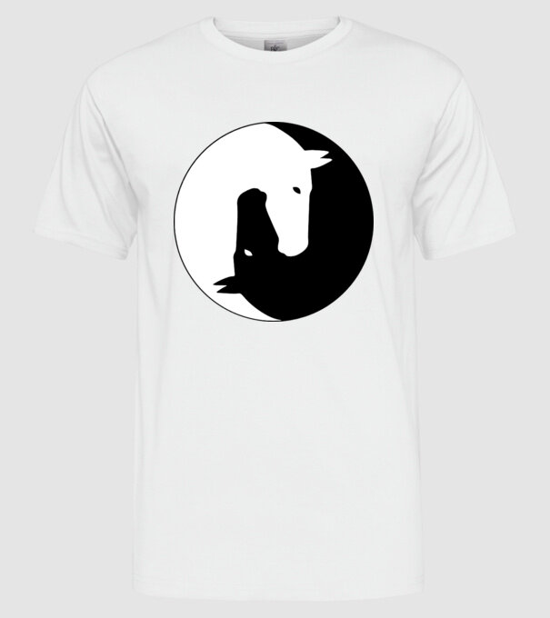 Lovas ying-yang model alb pe tricou