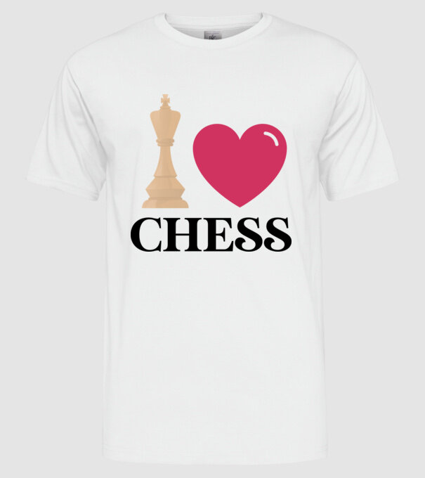Love chess model alb pe tricou