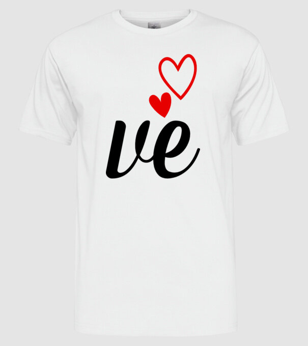 Cuplu LOVE model alb pe tricou