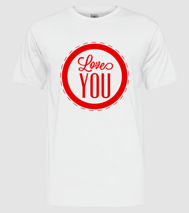 love you model alb pe tricou