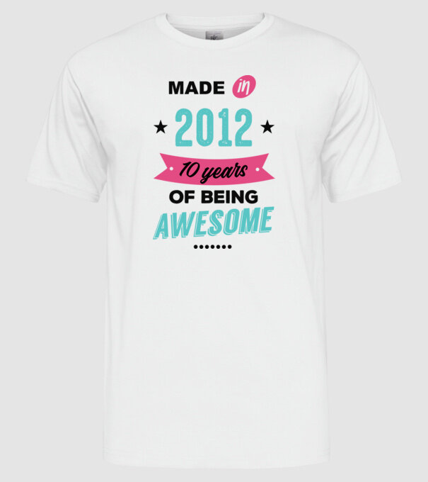 MADE in 2012 model alb pe tricou