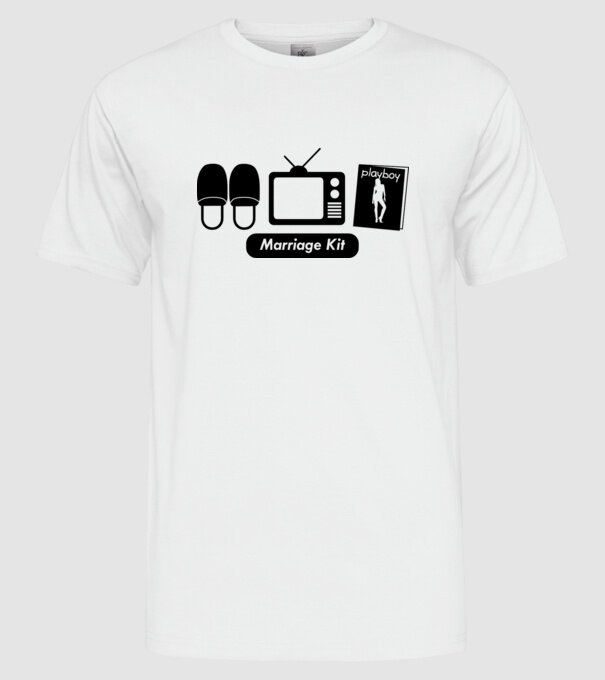 Marriage kit model alb pe tricou